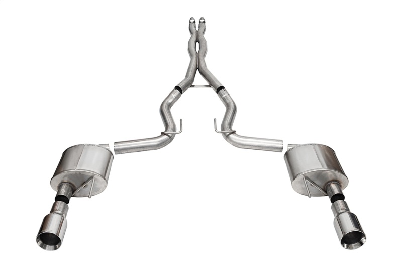 Ford Mustang Performance Exhaust - Dual Rear Exit - CORSA Performance - Cat Back Xtreme with 4.5in Straight Cut Tips - `24-`27